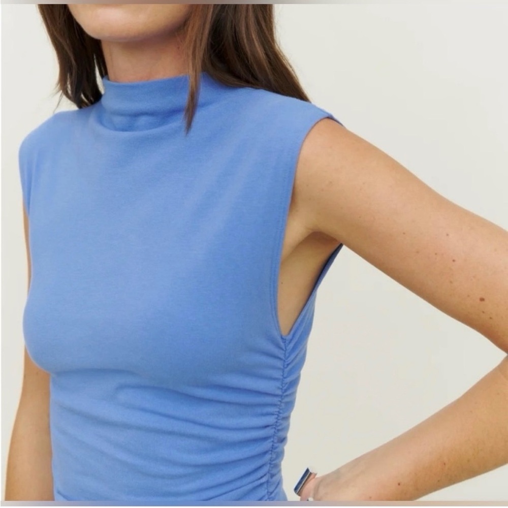 Reformation Sky Blue Sleeveless Mini Dress - Picture 2 of 16